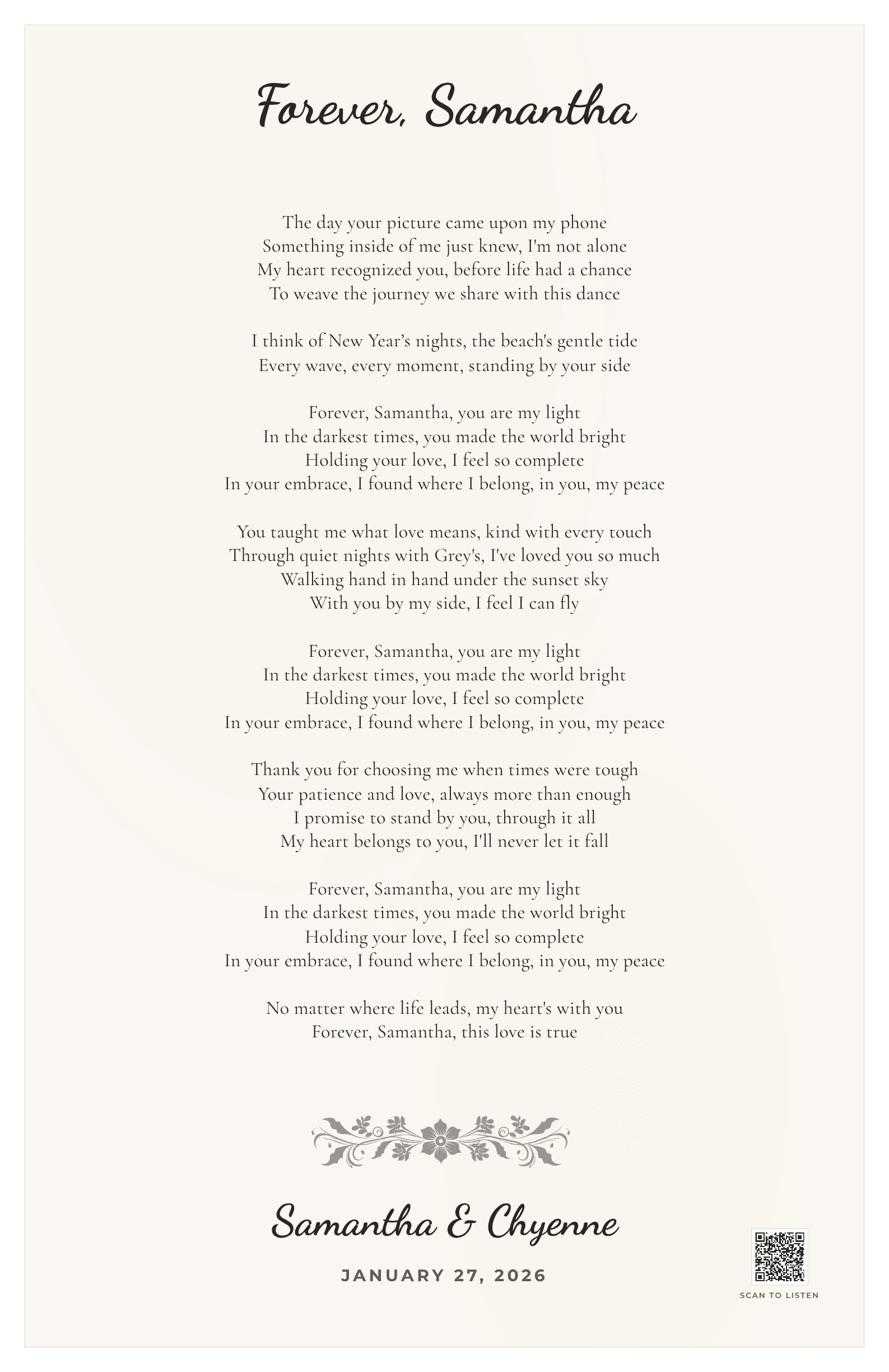 Forever, Samantha